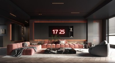 现代家居客厅3D模型下载